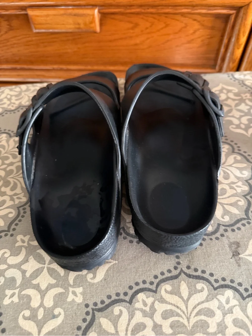 Birkenstock Black Two-Buckle Slide Sandals